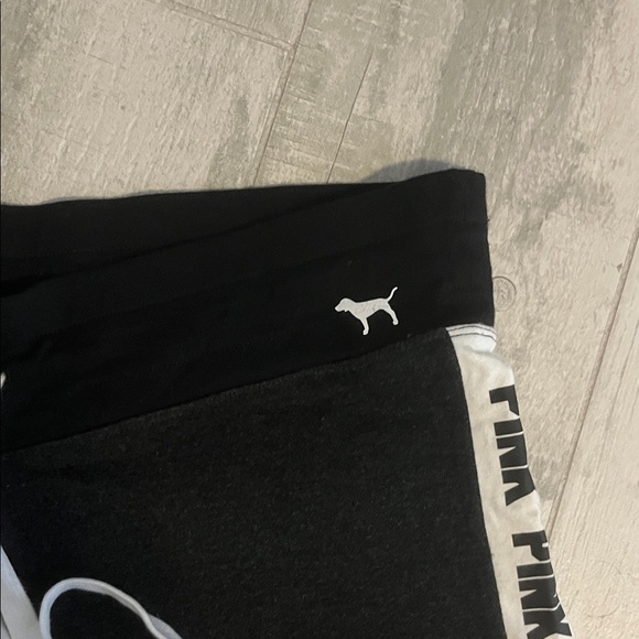 PINK Victoria's Secret Dark Gray Joggers with White Accents - Picture 2 of 4